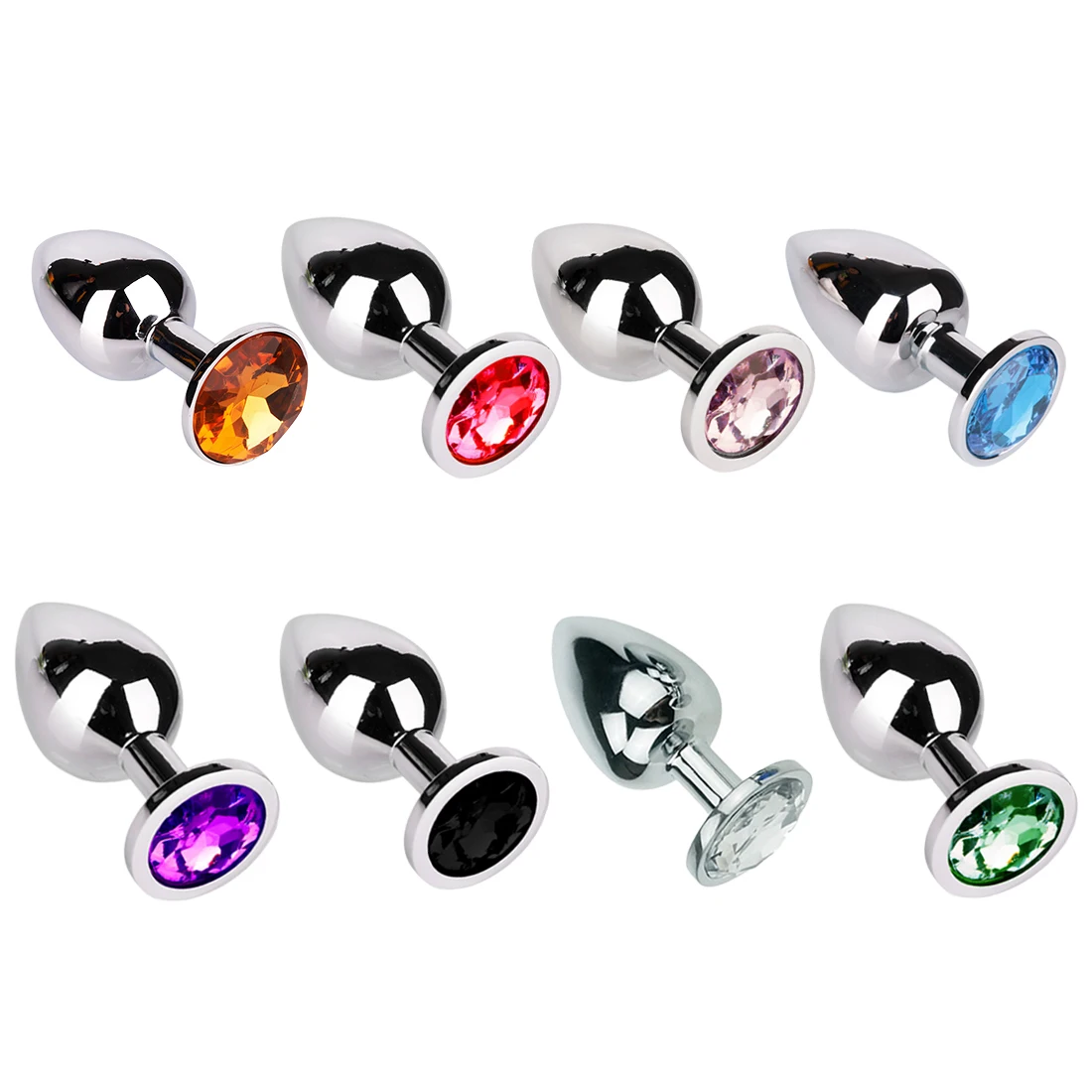 Металлическая анальная втулка Metal by TOYFA с черным кристаллом, красная 0T-00014845 - TOYFA - Анальные пробки со стразами - Купить