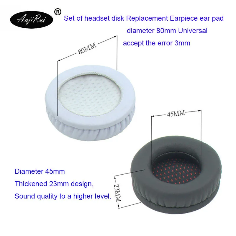 ANJIRUI Replacement Pads protein skin memory cotton 80MM headset sets sponge sets ear pads Headphone Pillow cotton pad
ANJIRUI Replacement Pads protein skin memory cotton 80MM headset sets sponge sets ear pads Headphone Pillow cotton pad