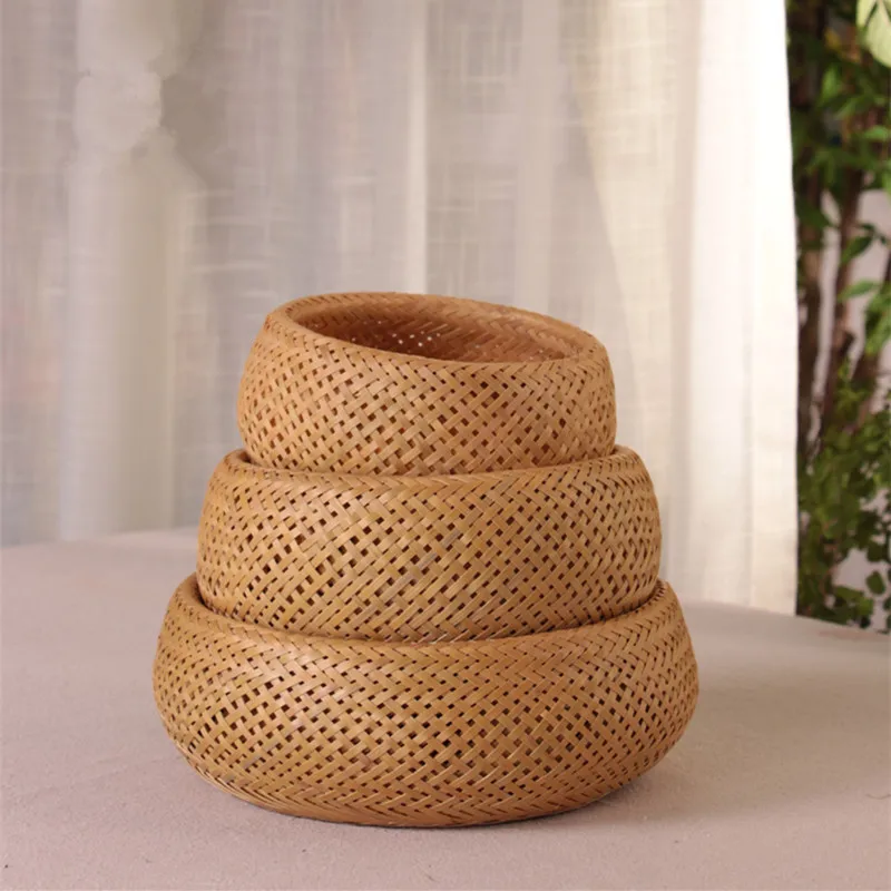 Round Bamboo Woven Storage Baskets Eco-Friendly Fruits Basket Candies/Vegetable Storage Box Kitchen Organizer
Round Bamboo Woven Storage Baskets Eco-Friendly Fruits Basket Candies/Vegetable Storage Box Kitchen Organizer