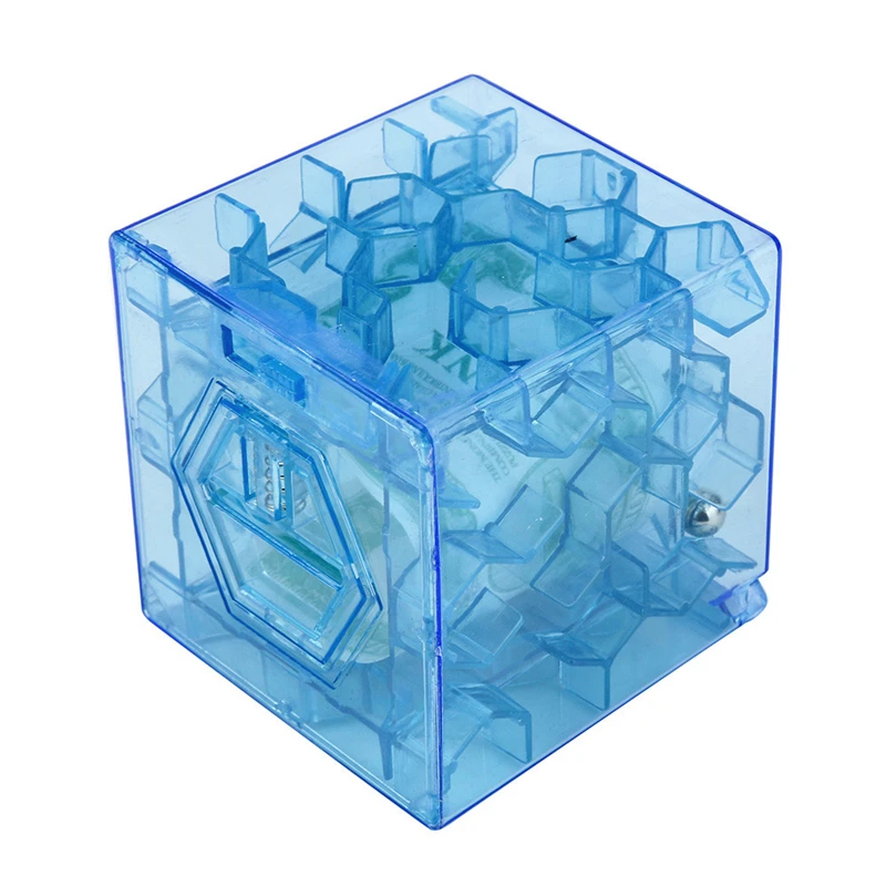 Синий 3D куб головоломка деньги Лабиринт банк экономия монет Коллекция Чехол