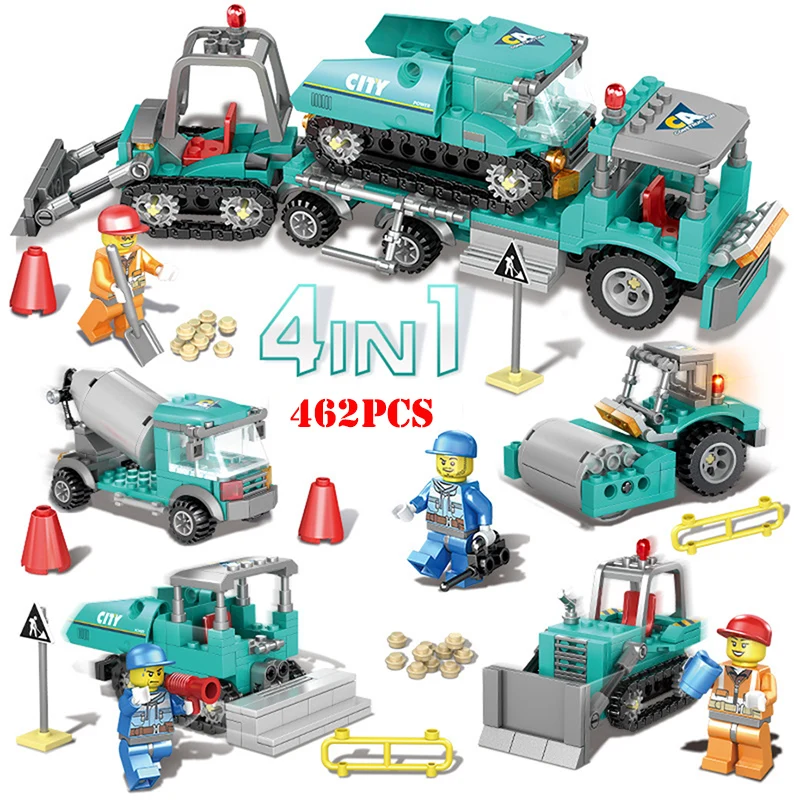 4 in1 City Construction Road Roller Forklift Truck Tractor Excavator Building Blocks Compatible Legoed Technic Bricks Child Toys
4 in1 City Construction Road Roller Forklift Truck Tractor Excavator Building Blocks Compatible Legoed Technic Bricks Child Toys