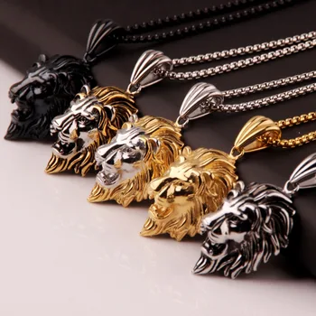 Mens Gold Black Colour Accessory Stainless Steel Lion Head Pendant Box Chain Necklace Hip Hop Male Fashion Jewelry Birthday Gift
Mens Gold Black Colour Accessory Stainless Steel Lion Head Pendant Box Chain Necklace Hip Hop Male Fashion Jewelry Birthday Gift