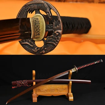 BLACK&RED CLAY TEMPERED DAMASCUS JAPANESE SAMURAI SWORD KATANA FULL TANG FOLDED STEEL BOUBLE BO-HI UNOKUBI-ZUKURI BLADE SHARP
BLACK&RED CLAY TEMPERED DAMASCUS JAPANESE SAMURAI SWORD KATANA FULL TANG FOLDED STEEL BOUBLE BO-HI UNOKUBI-ZUKURI BLADE SHARP