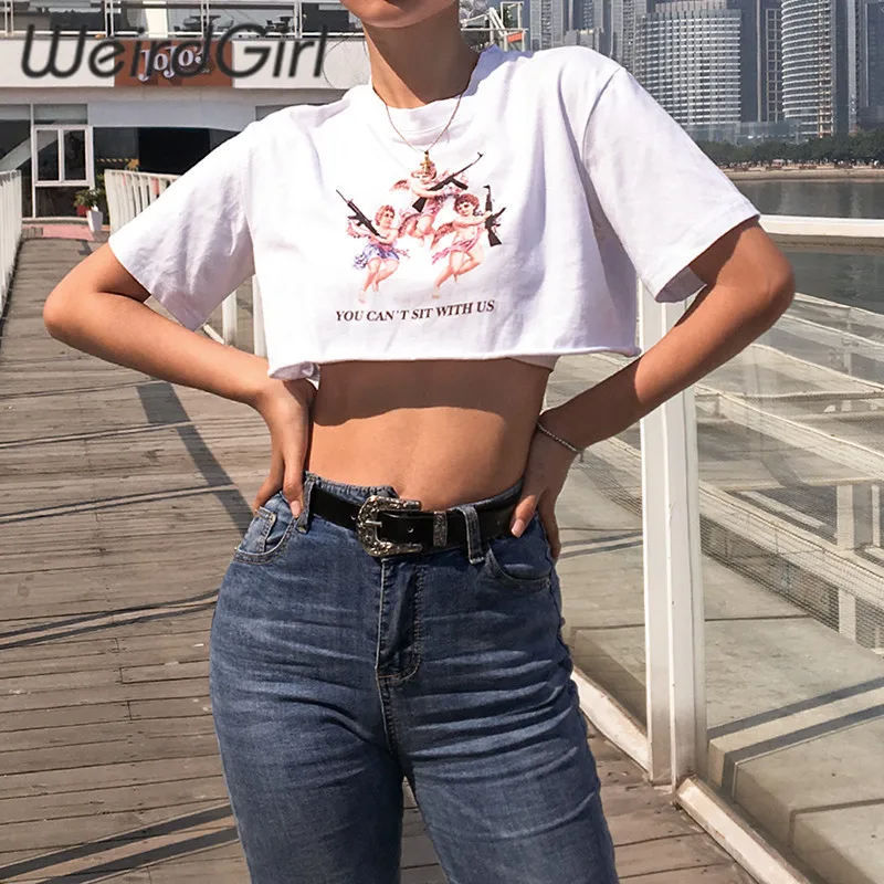 Weirdgirl women angel printing t-shirts o-neck short sleeve crop tops summer femme tees casual fashion tops cotton new summer
Weirdgirl women angel printing t-shirts o-neck short sleeve crop tops summer femme tees casual fashion tops cotton new summer