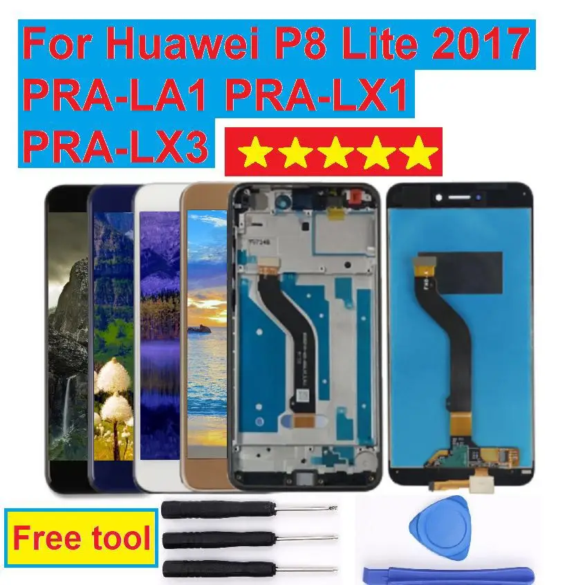 For Huawei P8 Lite 2017 PRA-LA1 PRA-LX1 PRA-LX3 Full LCD DIsplay + Touch Screen Digitizer Assembly + Frame Cover
For Huawei P8 Lite 2017 PRA-LA1 PRA-LX1 PRA-LX3 Full LCD DIsplay + Touch Screen Digitizer Assembly + Frame Cover
