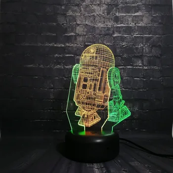 New 3D Star Wars Character R2-D2 Robot Cartoon Lamp Mixed Color Multicolor Led Night Light Toy Table Touch Lampara Creative
New 3D Star Wars Character R2-D2 Robot Cartoon Lamp Mixed Color Multicolor Led Night Light Toy Table Touch Lampara Creative