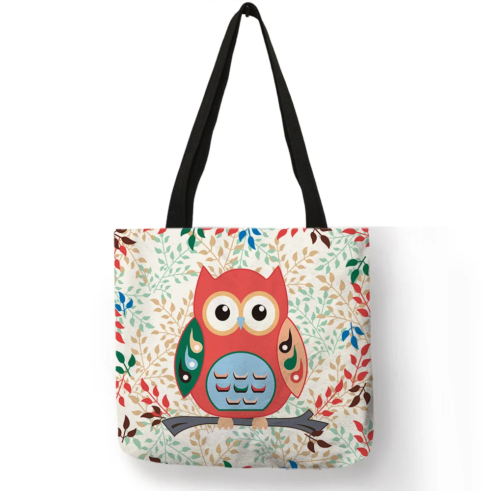 Exclusive Floral Design Tote Bag Cartoon Cute Owl Trees Stripe Print Linen Handbag Lady Girls School Daily Shopping Storage Bags
Exclusive Floral Design Tote Bag Cartoon Cute Owl Trees Stripe Print Linen Handbag Lady Girls School Daily Shopping Storage Bags