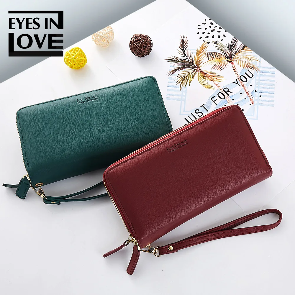 New 2019 women's wallet solid color large capacity double zipper long wallet simple fashion women's hand wallet purse
New 2019 women's wallet solid color large capacity double zipper long wallet simple fashion women's hand wallet purse