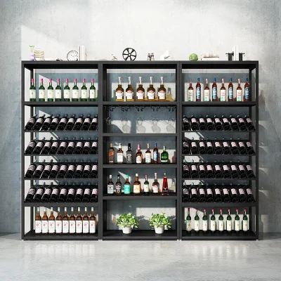 Фото Европейский кованого железа винный шкаф Дисплей напольная стойка для винного
