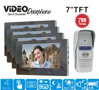 ZHUDELE 7" Color Video Door Phone Video Intercom 4 Monitor Doorbell Camera Intercom Kit IR Night Vision Camera for Apartment
ZHUDELE 7" Color Video Door Phone Video Intercom 4 Monitor Doorbell Camera Intercom Kit IR Night Vision Camera for Apartment