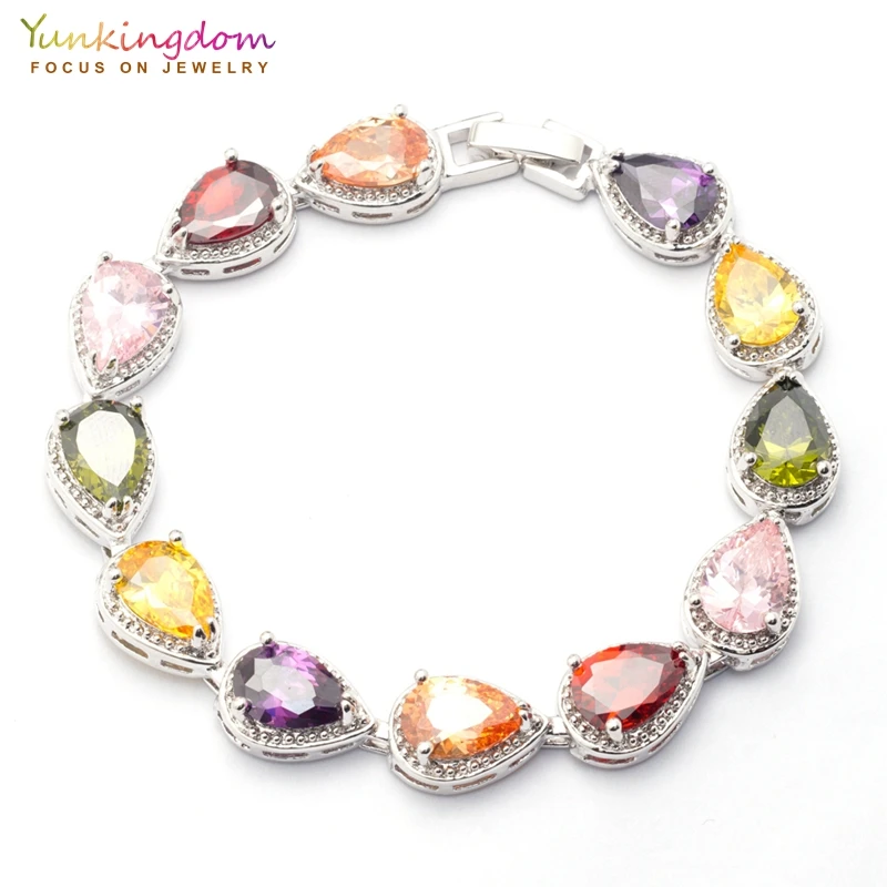 Yunkingdom Holiday Gifts Crystal Bracelets&Bangles for Women Colorful Water Drop Zircon Fashion Wedding Jewelry Chain Bracelet
Yunkingdom Holiday Gifts Crystal Bracelets&Bangles for Women Colorful Water Drop Zircon Fashion Wedding Jewelry Chain Bracelet