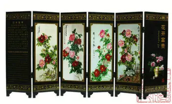 ( Mini ) Exquisite Chinese Art lacquer painting "HuaKaiFuGui" lots of flower Folding Screen
( Mini ) Exquisite Chinese Art lacquer painting "HuaKaiFuGui" lots of flower Folding Screen