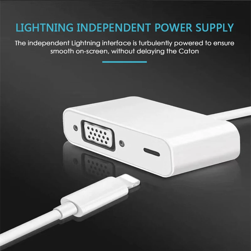 1080 P HD Converter for Lightning To VGA Jack Audio TV Adapter Cable for IPhone X IPhone 8 7 7 Plus 6 6S for IPad Series
1080 P HD Converter for Lightning To VGA Jack Audio TV Adapter Cable for IPhone X IPhone 8 7 7 Plus 6 6S for IPad Series
