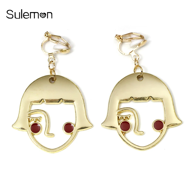 Trendy Face Earrings No Hole Ear Clip Lovely Girl Face Clip Earring Without Piercing Women Statement Earrings Jewelry CE288
Trendy Face Earrings No Hole Ear Clip Lovely Girl Face Clip Earring Without Piercing Women Statement Earrings Jewelry CE288