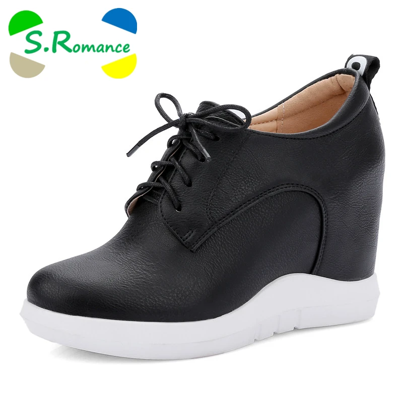 S.Romance Women Ankle Boots Lace-Up High Wedges Heel Classic PU Autumn New Woman Pumps Fashion Shoes Black Gray White SB072
S.Romance Women Ankle Boots Lace-Up High Wedges Heel Classic PU Autumn New Woman Pumps Fashion Shoes Black Gray White SB072