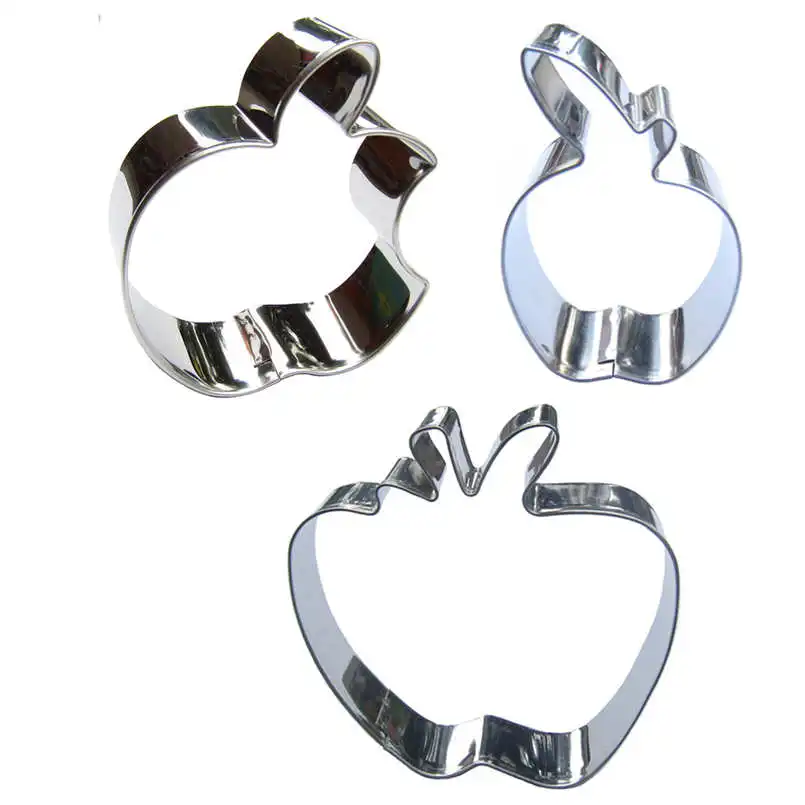 Different Shapes of Apple 3 piece biscuit cutting molds, baking tools, cake decorating soft candy tools.
Different Shapes of Apple 3 piece biscuit cutting molds, baking tools, cake decorating soft candy tools.