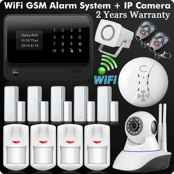 

G90B Plus 2.4G WiFi GSM GPRS SMS Intruder Wireless Home Security Alarm System HD 720P Wifi IP Camera Wireless Smoke Detector