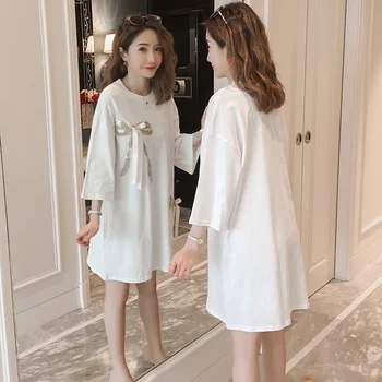 2019 maternity dress spring new style seven-point sleeve Korean bow dress loose T tee shirt de grossesse
2019 maternity dress spring new style seven-point sleeve Korean bow dress loose T tee shirt de grossesse