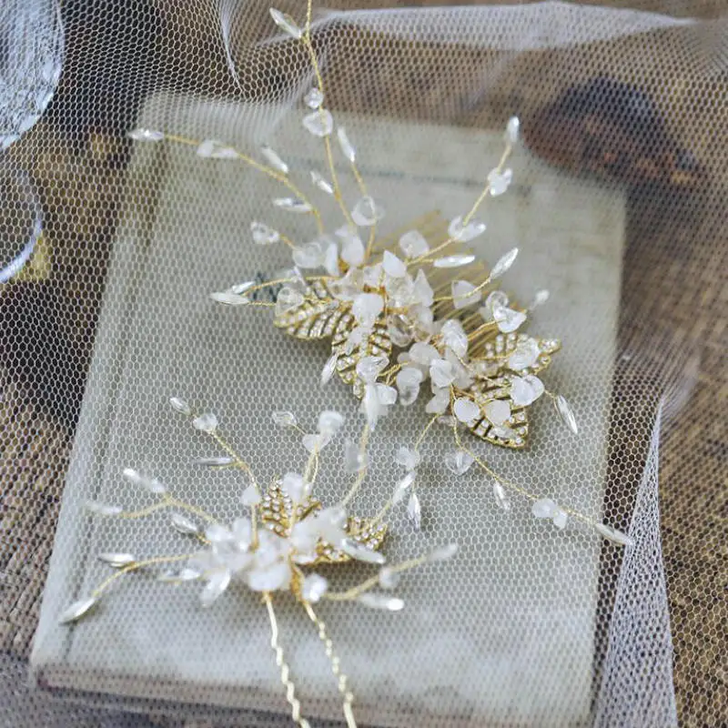 White Crystal Hair Comb Gold Leaves Bridal Hair Accessories For Women Wedding Headpiece Jewelry
White Crystal Hair Comb Gold Leaves Bridal Hair Accessories For Women Wedding Headpiece Jewelry