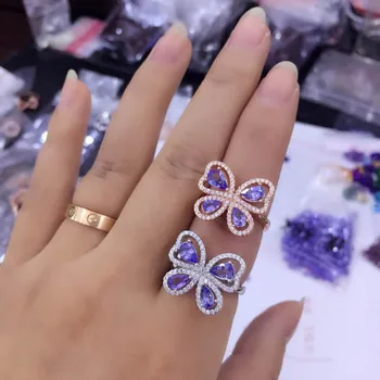 100% fidelity Natural tanzanite Ring s925 sterling silver Natural blue gemstone butterfly ring fine Jewelry gift for women party
100% fidelity Natural tanzanite Ring s925 sterling silver Natural blue gemstone butterfly ring fine Jewelry gift for women party