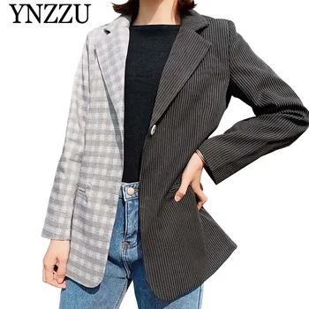 YNZZU Chic Irregular Striped Plaid Blazer Women 2019 Elegant Notched Collar Outerwear Casual Jacket Women blazer feminino YO771
YNZZU Chic Irregular Striped Plaid Blazer Women 2019 Elegant Notched Collar Outerwear Casual Jacket Women blazer feminino YO771