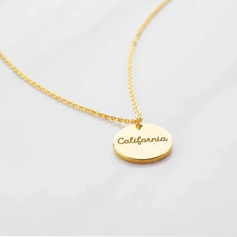 Ufine Personalized words GPS position fashion disc pendant Necklace cooper high quality pendant necklace N2055
Ufine Personalized words GPS position fashion disc pendant Necklace cooper high quality pendant necklace N2055