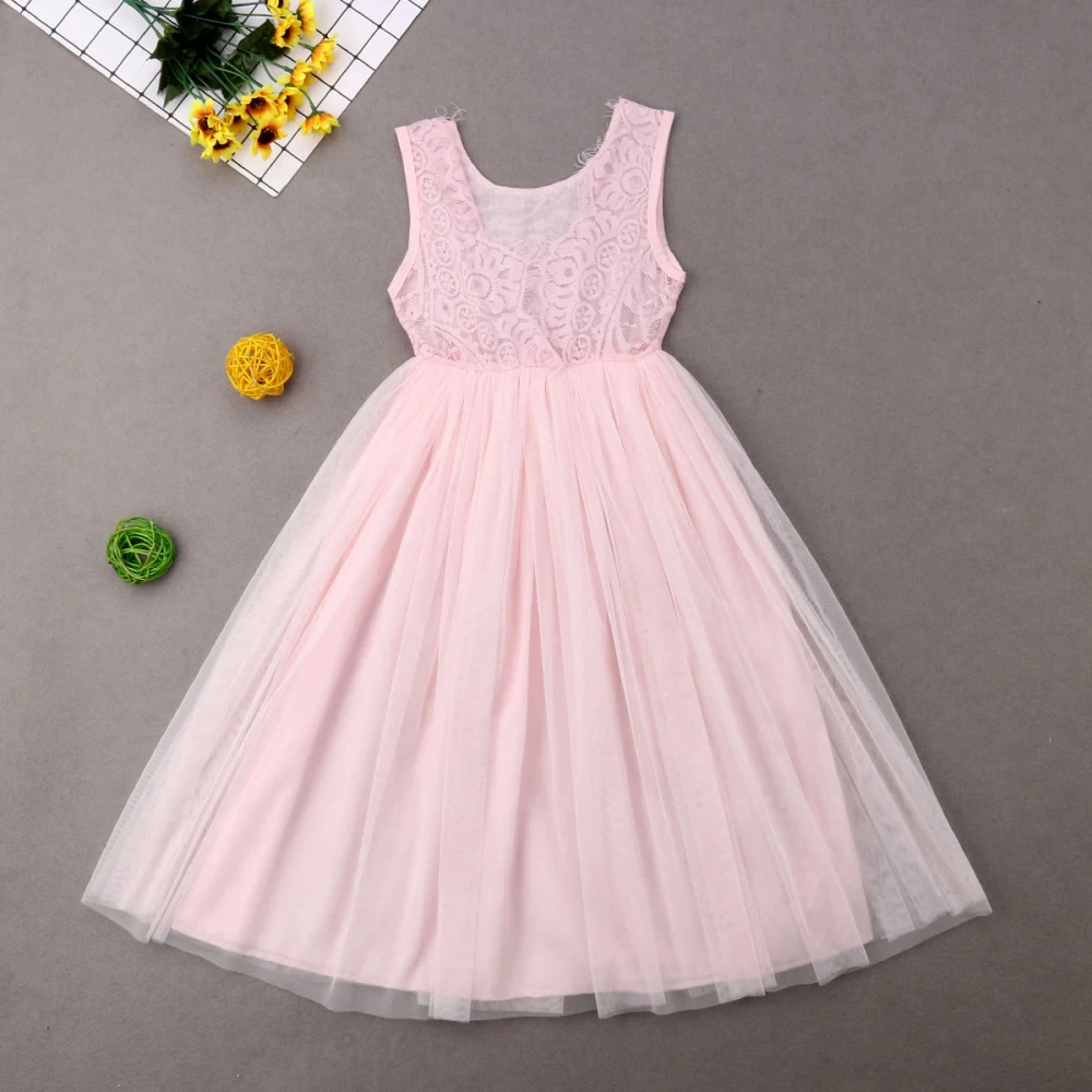 2019 Newborn Baby Kids Girls Princess Bowknot Demin Dress Party Pageant Dress WG