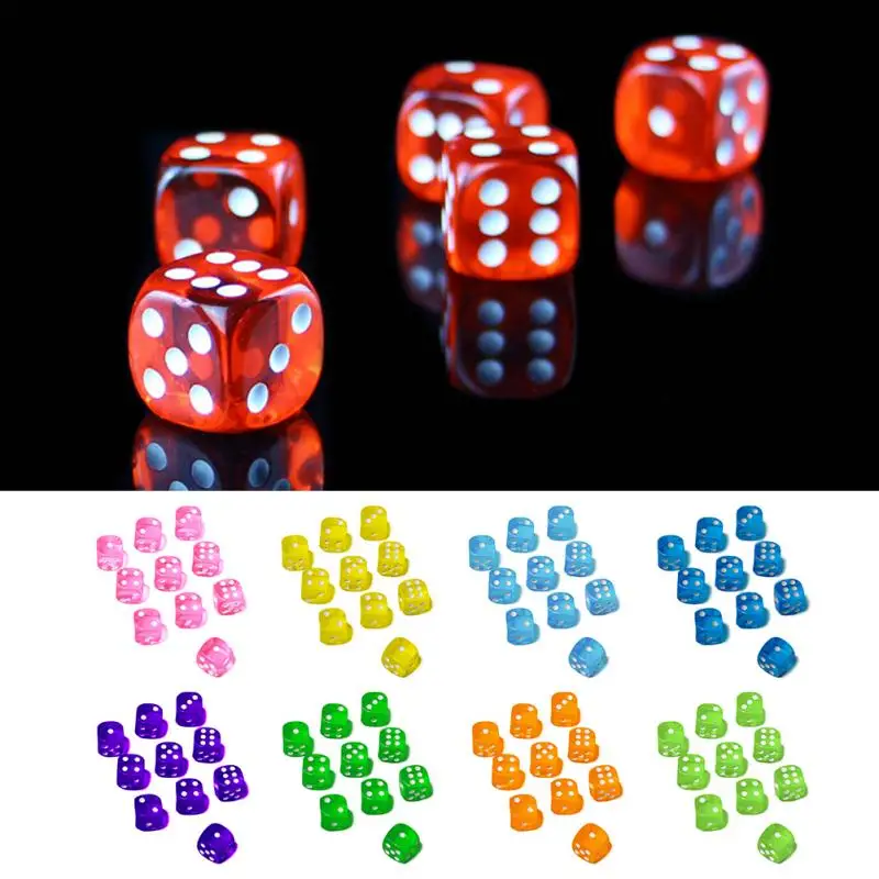 10pcs/set Round Corner Cube Transparent Colorful Exquisite Dice Collection Decoration Game Dice
10pcs/set Round Corner Cube Transparent Colorful Exquisite Dice Collection Decoration Game Dice