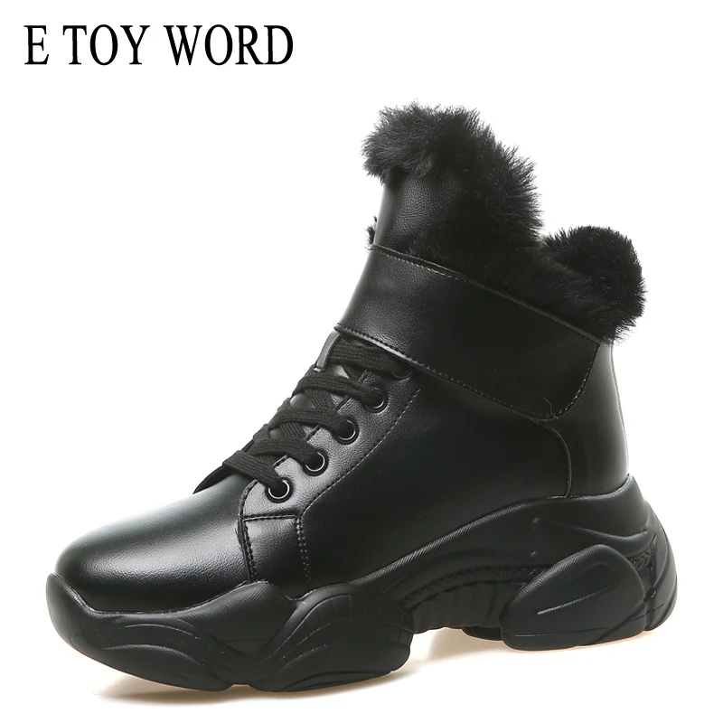 E TOY WORD women winter boots round toe Ankle Boots women Warm Plush Women Shoes platform Lace Up Fur boots Botas Mujer
E TOY WORD women winter boots round toe Ankle Boots women Warm Plush Women Shoes platform Lace Up Fur boots Botas Mujer