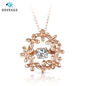 DovEggs 10K Rose Gold 0.1ct carat Rose Gold Diamond Pendant Necklace For Women Flower Shaped Dancing Diamond Link Chain Necklace
DovEggs 10K Rose Gold 0.1ct carat Rose Gold Diamond Pendant Necklace For Women Flower Shaped Dancing Diamond Link Chain Necklace