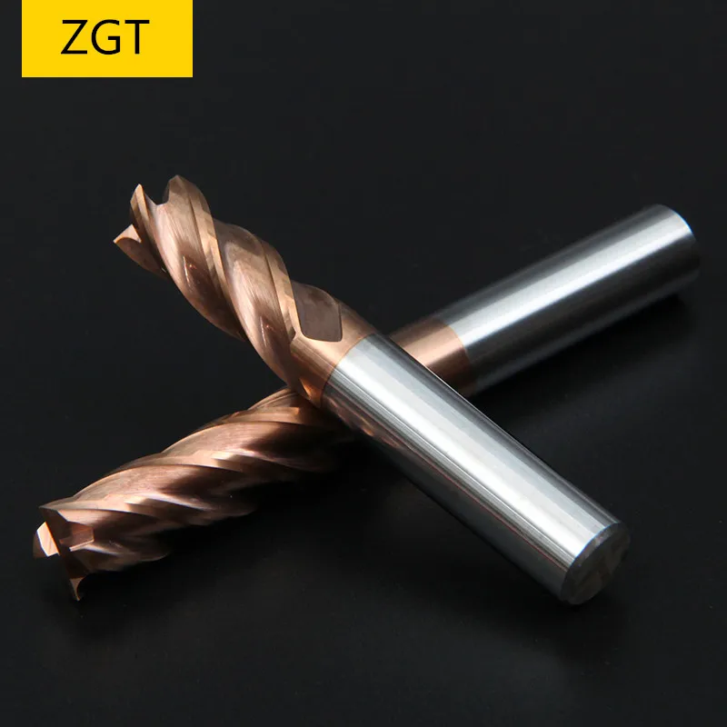 ZGT fresa cnc Cutting HRC60 4 Flute Alloy Carbide Tungsten Steel Milling Cutter End Mill 1mm 2mm 3mm 4mm 5mm 6mm Metal | Инструменты