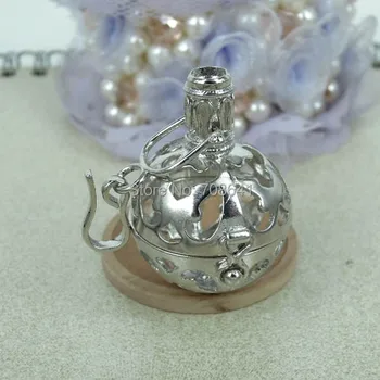 25mm Rhodium tone Plated Wish Prayer Box Chiming Ball Hollow Filigree Locket Cage Pendant Essential Oil Aromatherapy Diffuser 
25mm Rhodium tone Plated Wish Prayer Box Chiming Ball Hollow Filigree Locket Cage Pendant Essential Oil Aromatherapy Diffuser