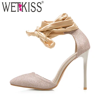 WETKISS 2018 High Heels Cross Strap Women Sandals Bling Stiletto Heels Pointed Toe Footwear Summer Ladies Wedding Shoes Big Size
WETKISS 2018 High Heels Cross Strap Women Sandals Bling Stiletto Heels Pointed Toe Footwear Summer Ladies Wedding Shoes Big Size