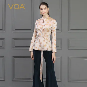 VOA Silk Jacquard Coat Autumn Long Sleeve Women Outerwear Elegant Vintage Rococo Ladies Jacket Ginkgo Leaf Floral Luxuries W317
VOA Silk Jacquard Coat Autumn Long Sleeve Women Outerwear Elegant Vintage Rococo Ladies Jacket Ginkgo Leaf Floral Luxuries W317