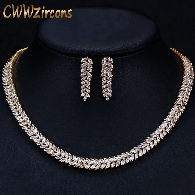 CWWZircons African Cubic Zirconia Pave Saudi Arabia Gold Color Wedding Bridal Necklace Earrings Jewelry Sets for Women T305
CWWZircons African Cubic Zirconia Pave Saudi Arabia Gold Color Wedding Bridal Necklace Earrings Jewelry Sets for Women T305
