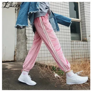 Ellacey New Summer Trousers Female Casual Loose Pant Side Stripe Pants Elastic Waist Fitness Hip Hop Women's Harem Pants
Ellacey New Summer Trousers Female Casual Loose Pant Side Stripe Pants Elastic Waist Fitness Hip Hop Women's Harem Pants