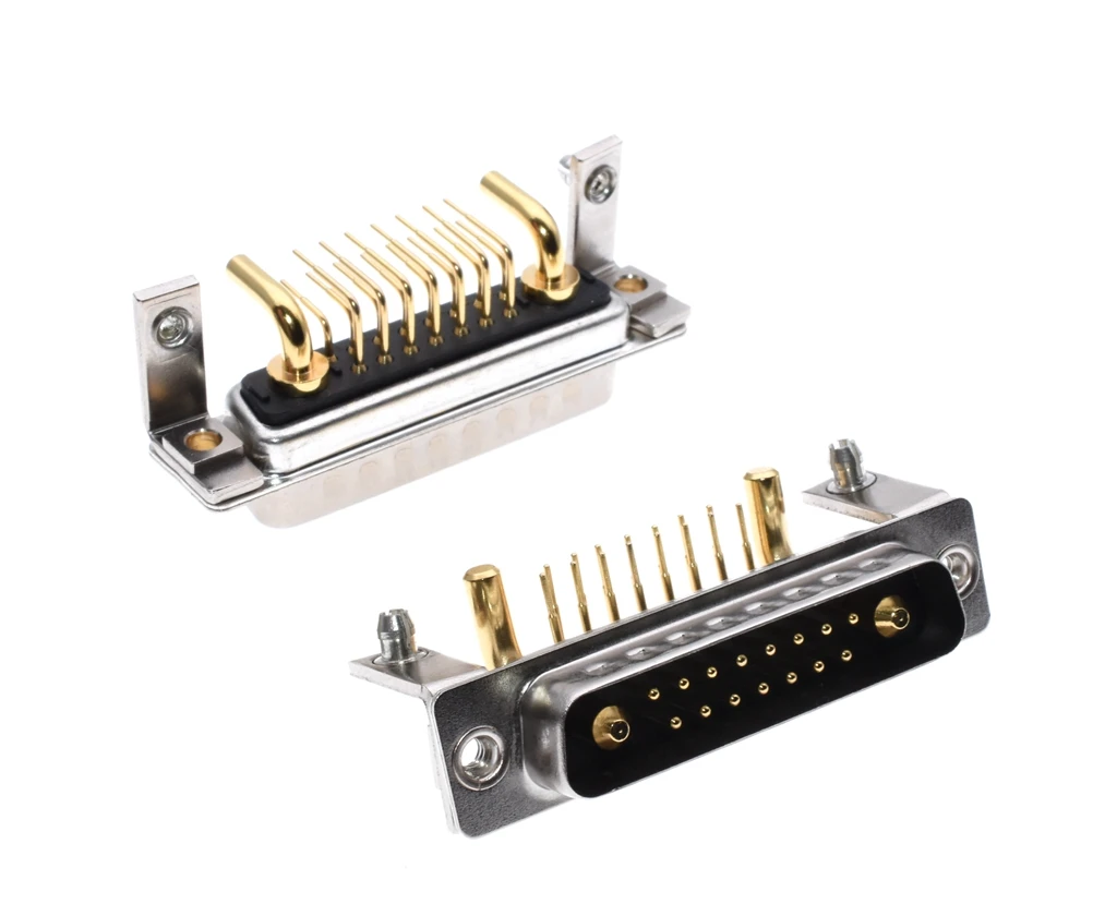 D-SUB High Current 15Pin Connector 17W2 Bending Type Mlae Adapter with 2Pin Bracket Gold-Plated
D-SUB High Current 15Pin Connector 17W2 Bending Type Mlae Adapter with 2Pin Bracket Gold-Plated