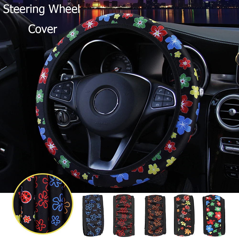 1 Pcs Car Steering Wheel Covers Flowers Print Anti-slip Car Styling Elastic Steering Covers Universal Interior Accessories
1 Pcs Car Steering Wheel Covers Flowers Print Anti-slip Car Styling Elastic Steering Covers Universal Interior Accessories