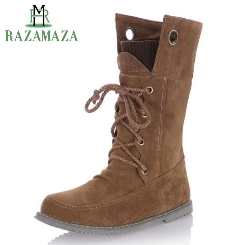 ZALAVOR Women Mid Calf Flats Boots Corss Strap Half Short Boots For Cold Winter Shoes Warm Snow Botas Woman Footwear Size 34-39
ZALAVOR Women Mid Calf Flats Boots Corss Strap Half Short Boots For Cold Winter Shoes Warm Snow Botas Woman Footwear Size 34-39