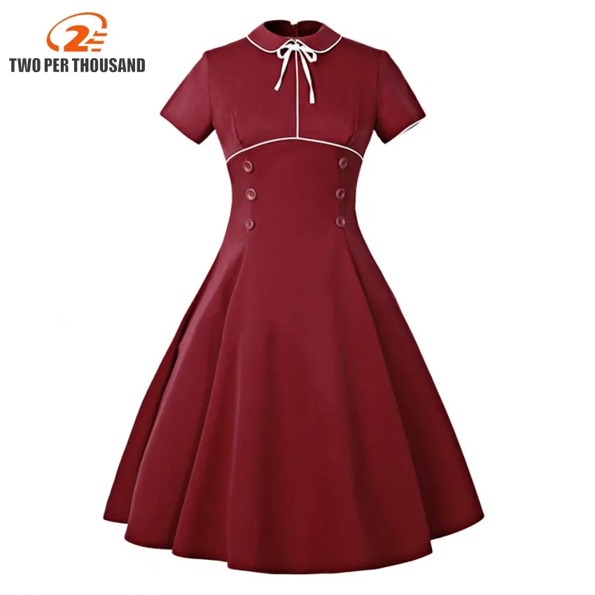 2018 New Peter Pan Collar Buttoned Women 60s Audrey Vintage Dress Elegant Style Party Swing Dress Rockabilly Pin Up Vestidos
2018 New Peter Pan Collar Buttoned Women 60s Audrey Vintage Dress Elegant Style Party Swing Dress Rockabilly Pin Up Vestidos