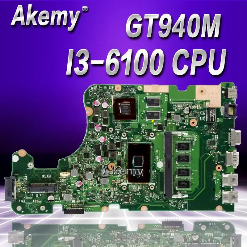 Akemy X555UQ Laptop motherboard For Asus For Asus X555UJ X555UF F555U X555UB X555UQ X555U mainboard 4GB/I3-6100U CPU GT940M
Akemy X555UQ Laptop motherboard For Asus For Asus X555UJ X555UF F555U X555UB X555UQ X555U mainboard 4GB/I3-6100U CPU GT940M