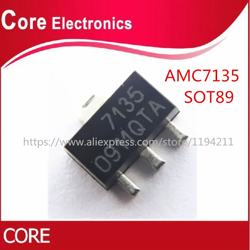 100 шт./лот AMC7135PKFT AMC7135 SMD СВЕТОДИОДНЫЙ Драйвер чип SOT-89 | Электронные компоненты и