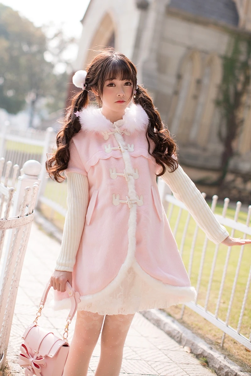 Princess sweet lolita coat Wool tweed coat girls long winter sweet candy rain Department loose button woolen coat C22CD7276 
Princess sweet lolita coat Wool tweed coat girls long winter sweet candy rain Department loose button woolen coat C22CD7276