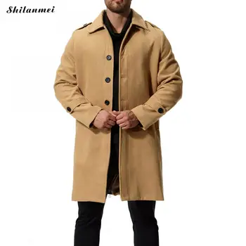 2018 Autumn Winter Fashion New Men Casual Single-Breasted Long Coat Camel Black Men'S Turn Down Collar Slim Long Sleeve Jacket
2018 Autumn Winter Fashion New Men Casual Single-Breasted Long Coat Camel Black Men'S Turn Down Collar Slim Long Sleeve Jacket