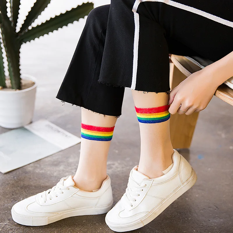 Rainbow Socks Teen Girls