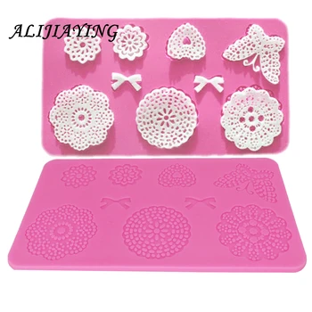 Sugarcraft butterfly Flower and Bow Lace Cupcake Silicone mat mold fondant mold cake decorating tools chocolate mold D0411
Sugarcraft butterfly Flower and Bow Lace Cupcake Silicone mat mold fondant mold cake decorating tools chocolate mold D0411
