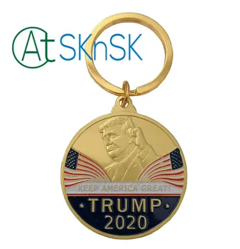 100pcs Custom President Donald Trump 2020 Coin Keychain Bright Gold Plating Memorial Metal Coin Key Ring
100pcs Custom President Donald Trump 2020 Coin Keychain Bright Gold Plating Memorial Metal Coin Key Ring