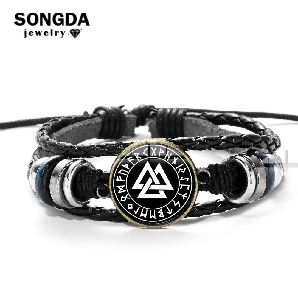 SONGDA Ancient Viking Valknut Norse Odin Rune Amulet Bracelet Punk Multi Layers Casual Braided Leather Bracelet Men Accessories
SONGDA Ancient Viking Valknut Norse Odin Rune Amulet Bracelet Punk Multi Layers Casual Braided Leather Bracelet Men Accessories