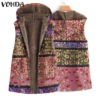 VONDA Women Autumn Jackets Floral Print Fleece Hoodies Coat Faux Fur Coat Sleeveless Waistcoats Warm Winter Outerwear Plus Size
VONDA Women Autumn Jackets Floral Print Fleece Hoodies Coat Faux Fur Coat Sleeveless Waistcoats Warm Winter Outerwear Plus Size