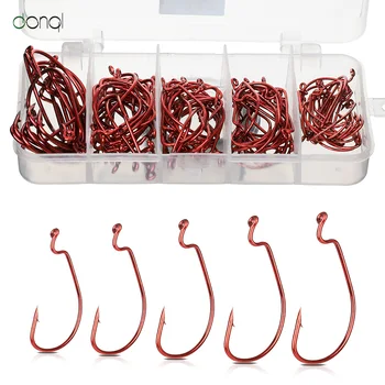 DONQL 50/100pcs High Carbon Steel Fishing Hooks Jig Crank Big Bass Hook Barbed Hook for Soft Lure Fishing Tackle Carp Hook Set
DONQL 50/100pcs High Carbon Steel Fishing Hooks Jig Crank Big Bass Hook Barbed Hook for Soft Lure Fishing Tackle Carp Hook Set
